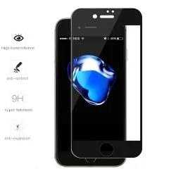 Protector Cristal Templado Frontal Completo Negro para Iphone 7 Plus / 8 Plus Vidrio