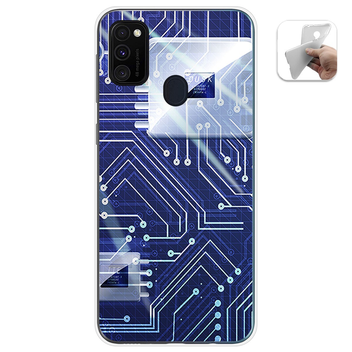 Funda Gel Tpu para Samsung Galaxy M30s / M21 diseño Circuito Dibujos