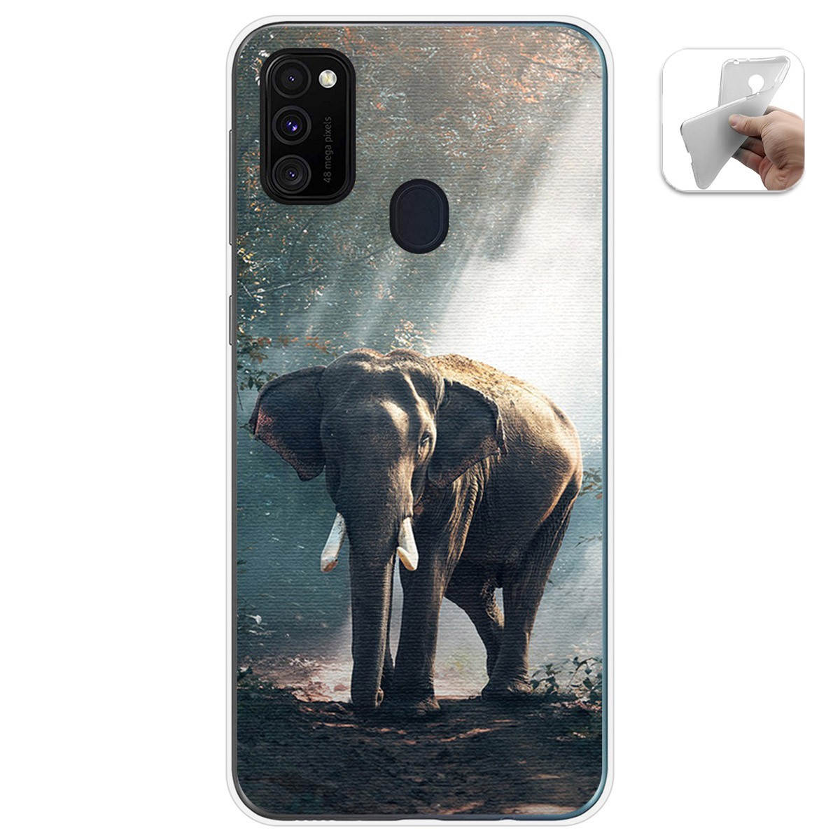 Funda Gel Tpu para Samsung Galaxy M30s / M21 diseño Elefante Dibujos