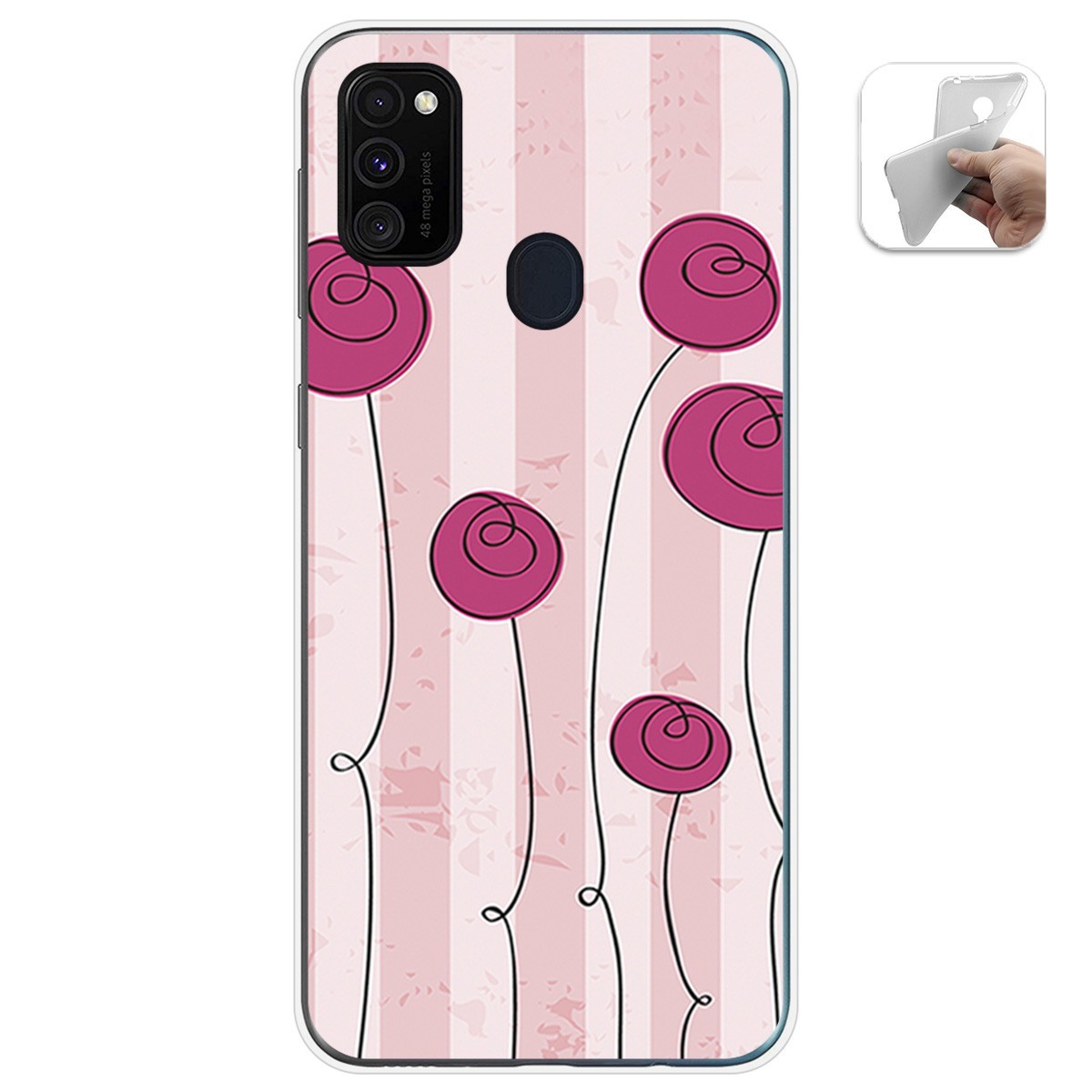 Funda Gel Tpu para Samsung Galaxy M30s / M21 diseño Flores Vintage Dibujos