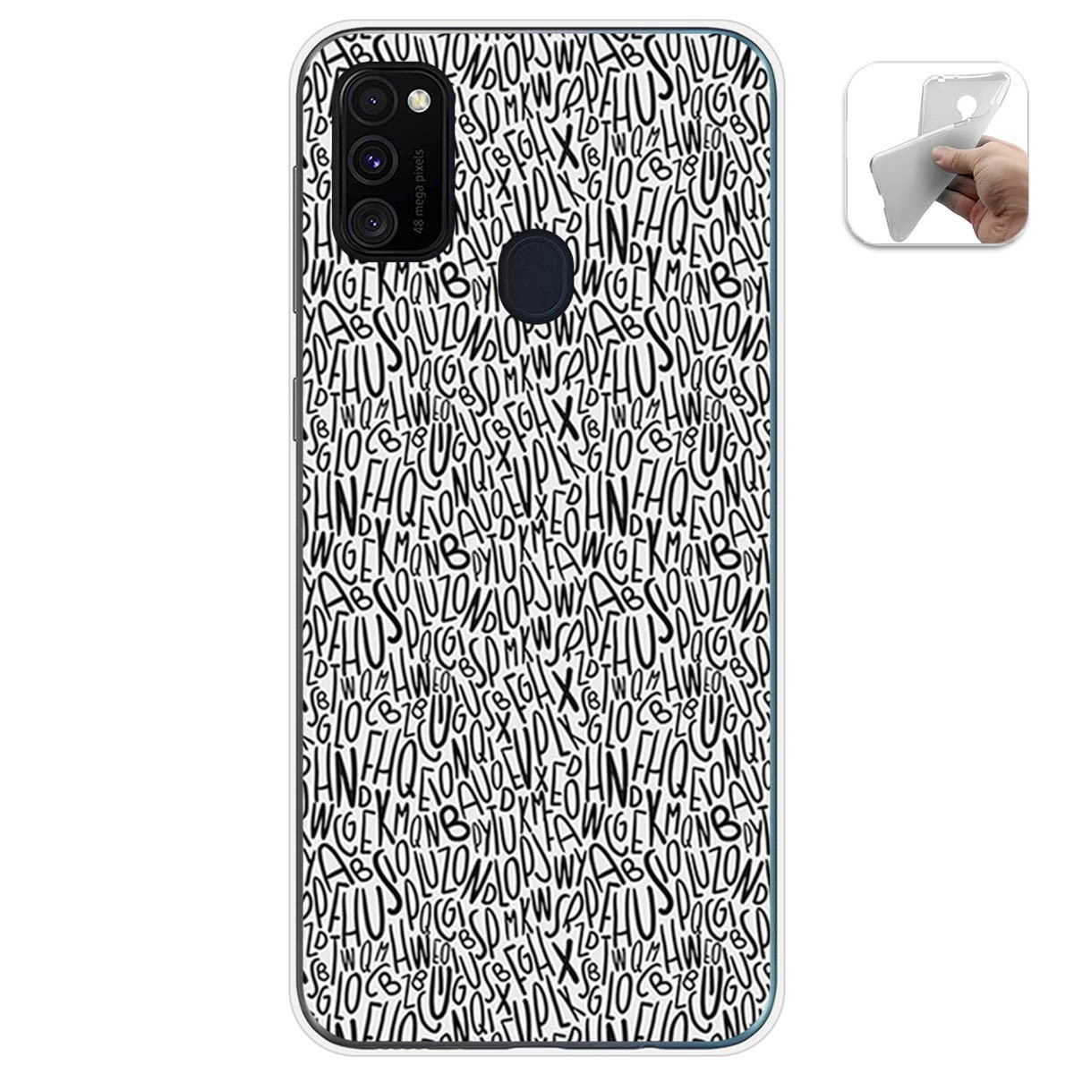 Funda Gel Tpu para Samsung Galaxy M30s / M21 diseño Letras Dibujos