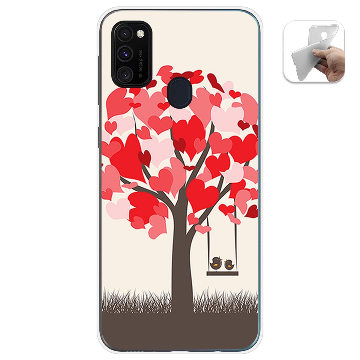 Funda Gel Tpu para Samsung Galaxy M30s / M21 diseño Pajaritos Dibujos