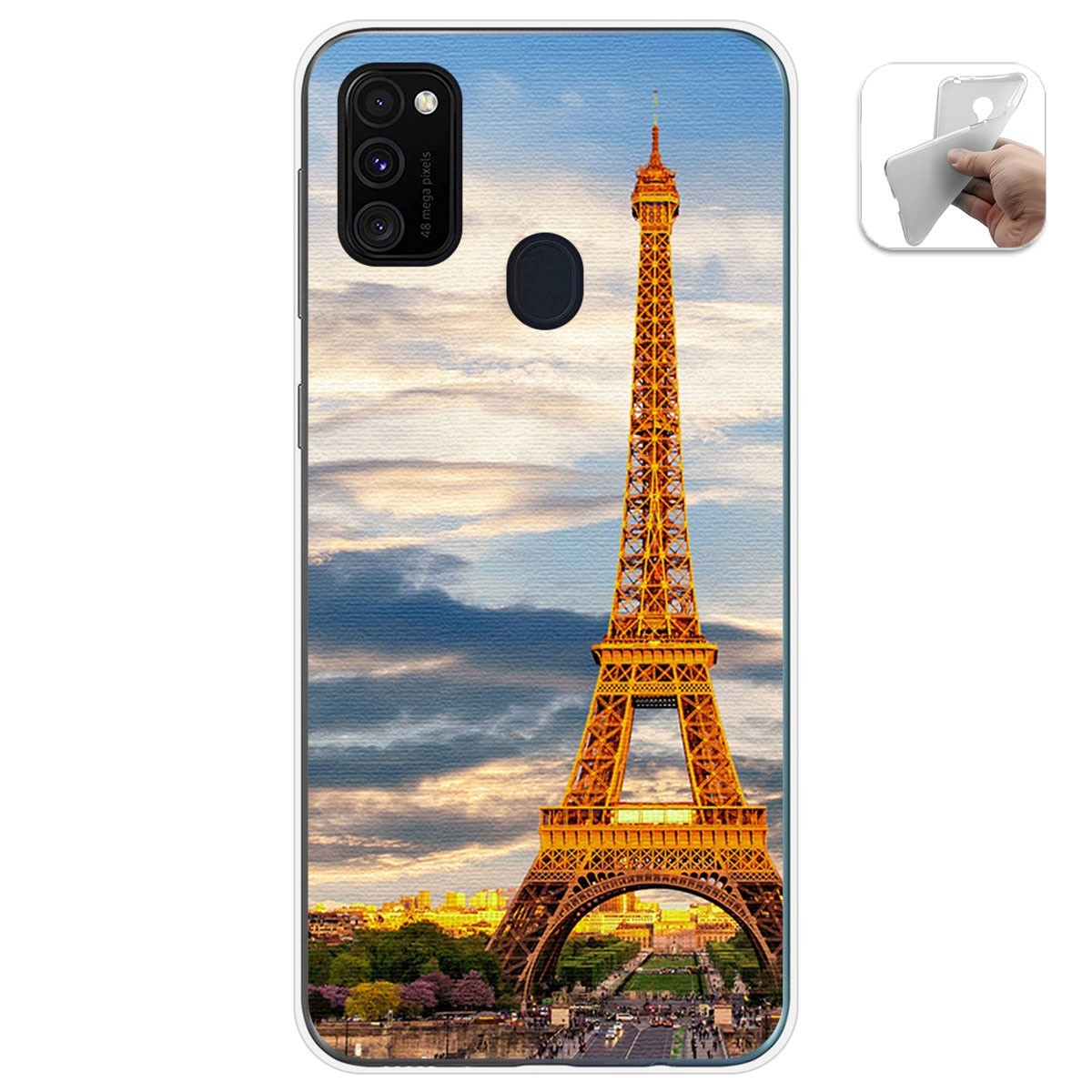 Funda Gel Tpu para Samsung Galaxy M30s / M21 diseño Paris Dibujos