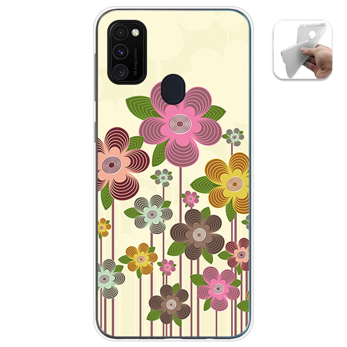 Funda Gel Tpu para Samsung Galaxy M30s / M21 diseño Primavera En Flor Dibujos