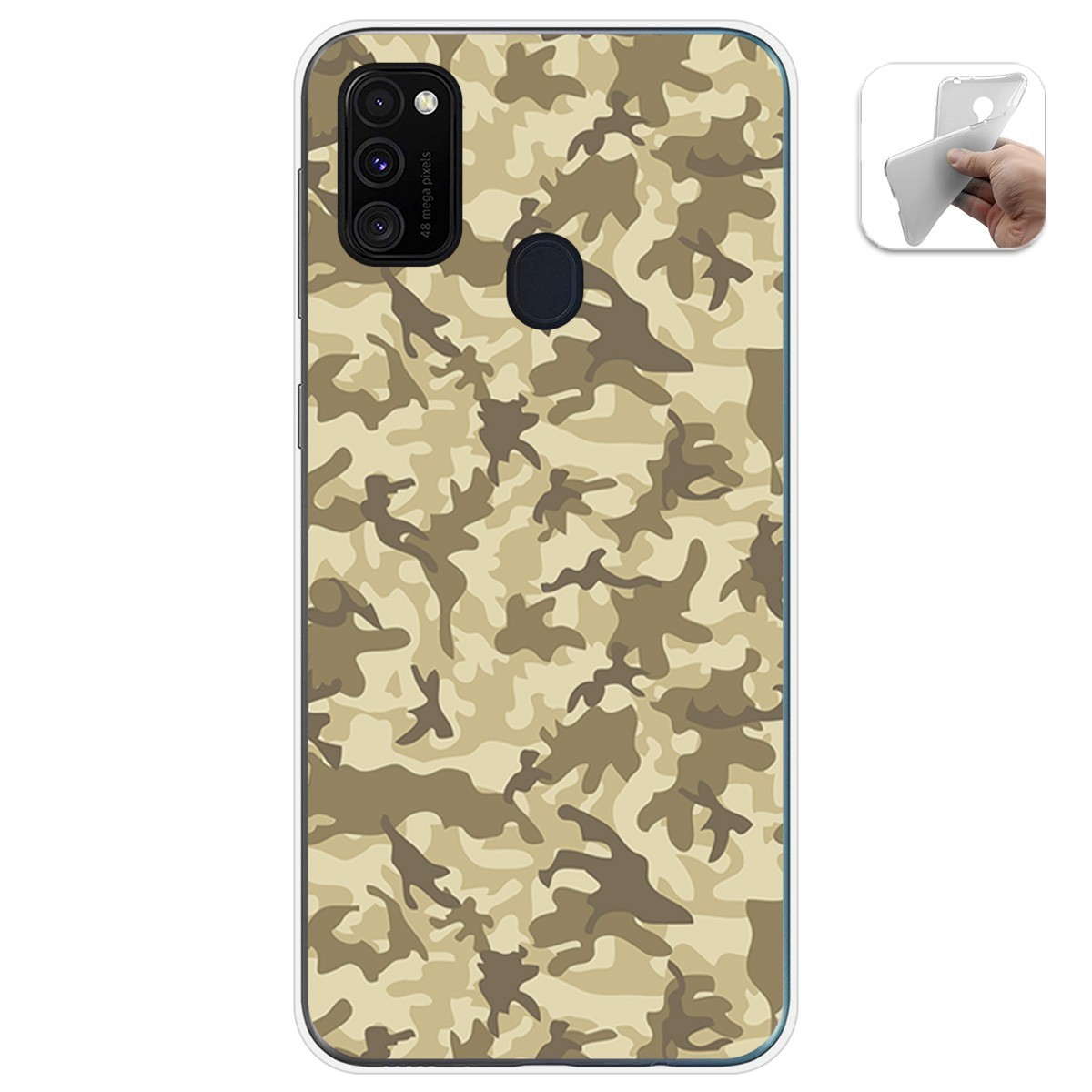 Funda Gel Tpu para Samsung Galaxy M30s / M21 diseño Sand Camuflaje Dibujos