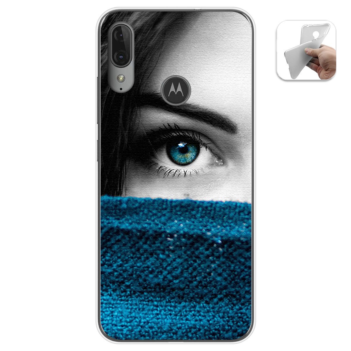 Funda Gel Tpu para Motorola Moto E6 Plus diseño Ojo Dibujos