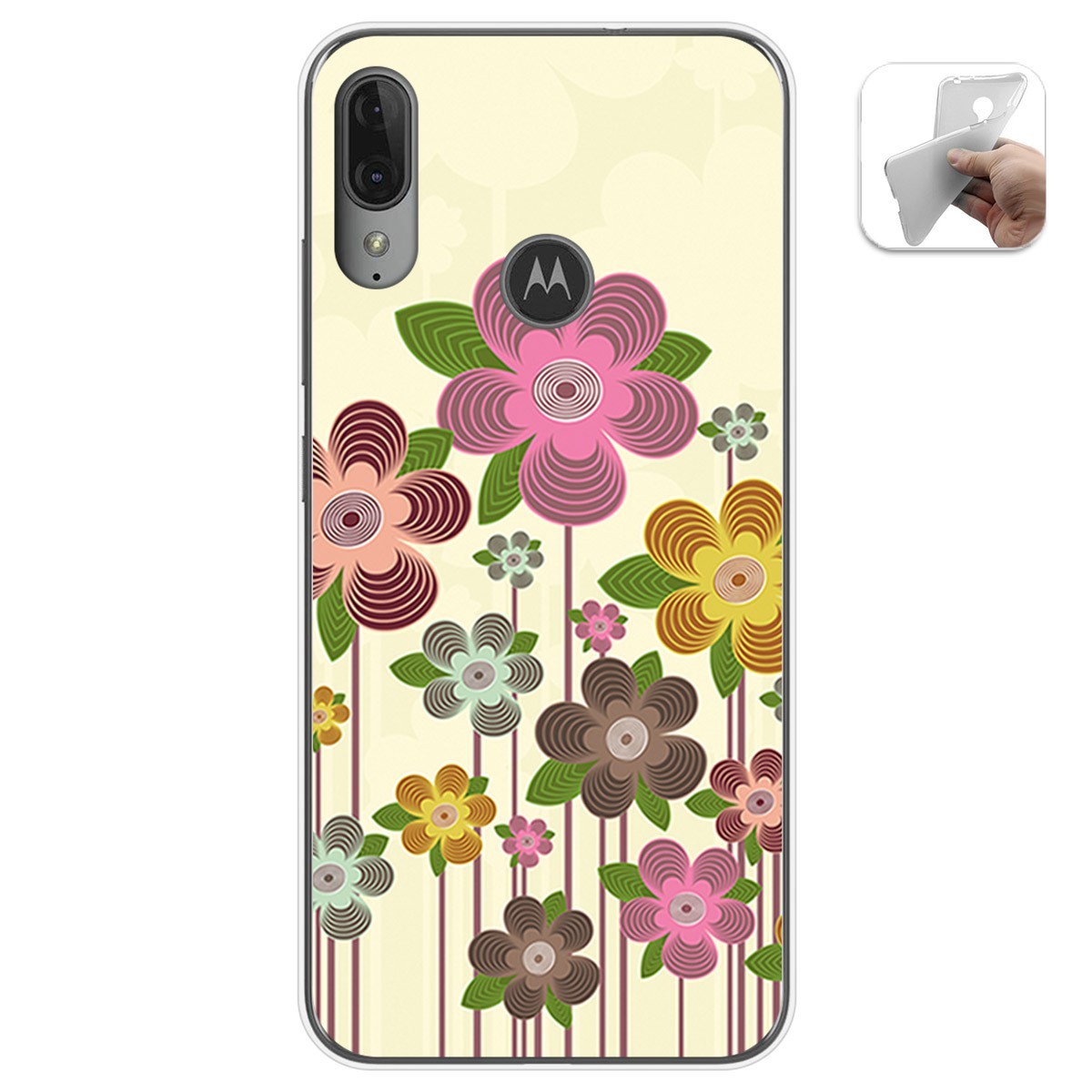 Funda Gel Tpu para Motorola Moto E6 Plus diseño Primavera En Flor Dibujos