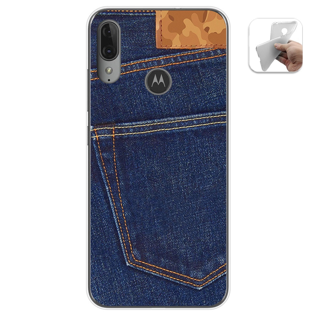 Funda Gel Tpu para Motorola Moto E6 Plus diseño Vaquero Dibujos