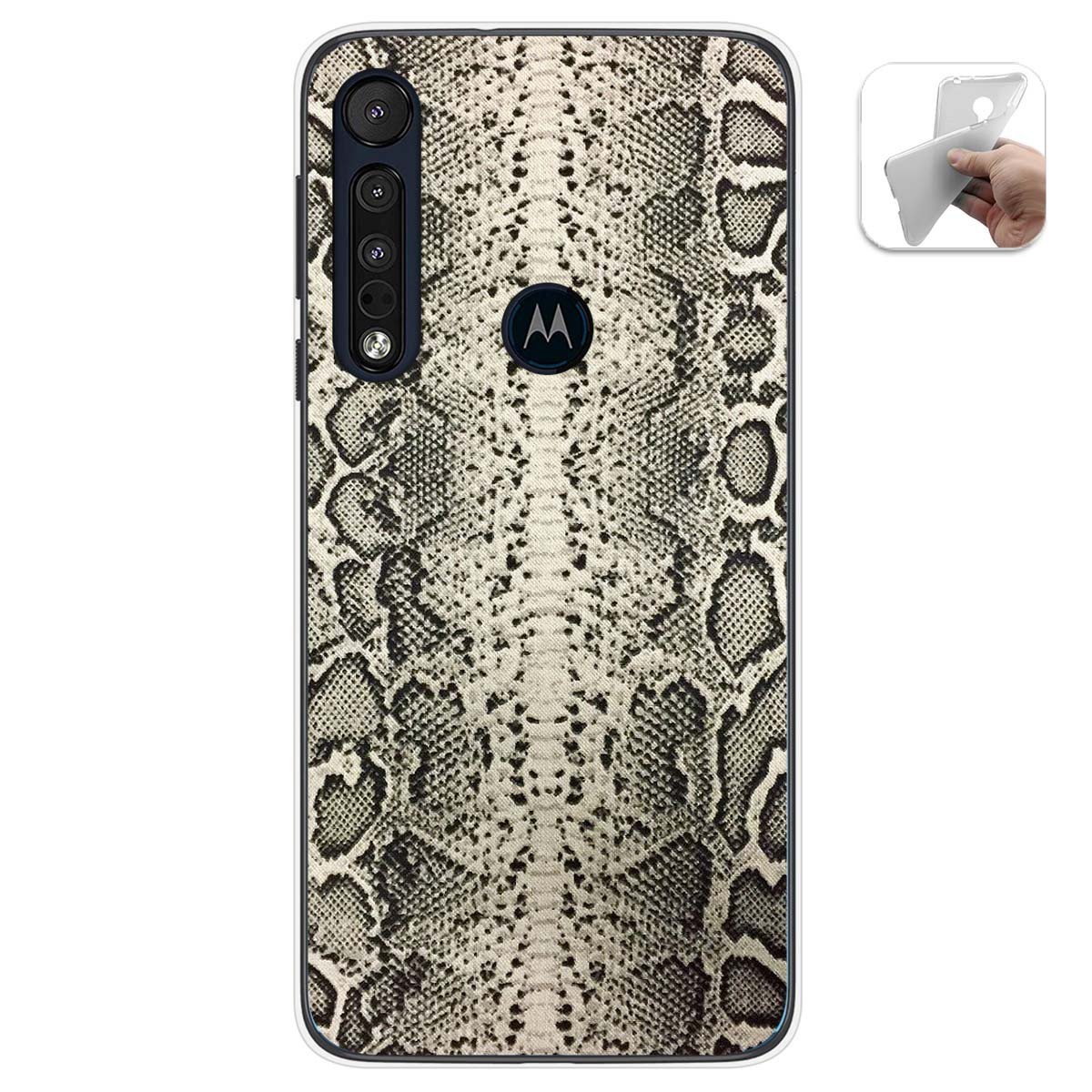 Funda Gel Tpu para Motorola One Macro diseño Animal 01 Dibujos