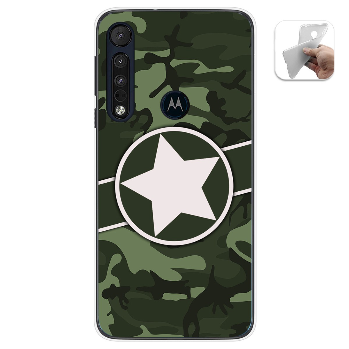 Funda Gel Tpu para Motorola One Macro diseño Camuflaje 01 Dibujos