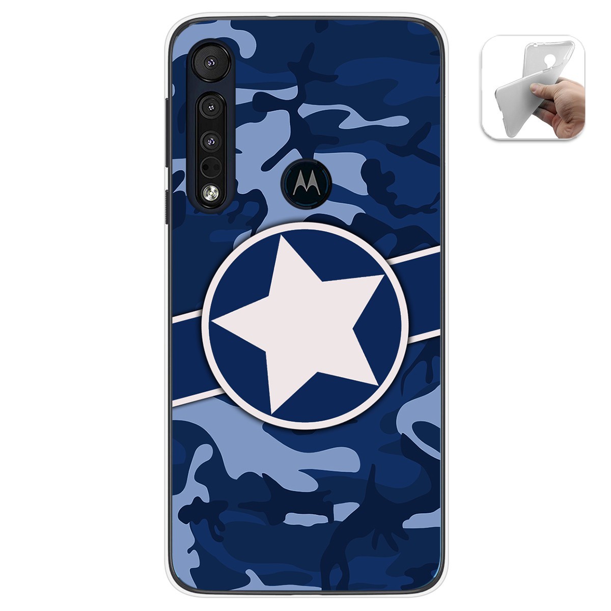 Funda Gel Tpu para Motorola One Macro diseño Camuflaje 03 Dibujos