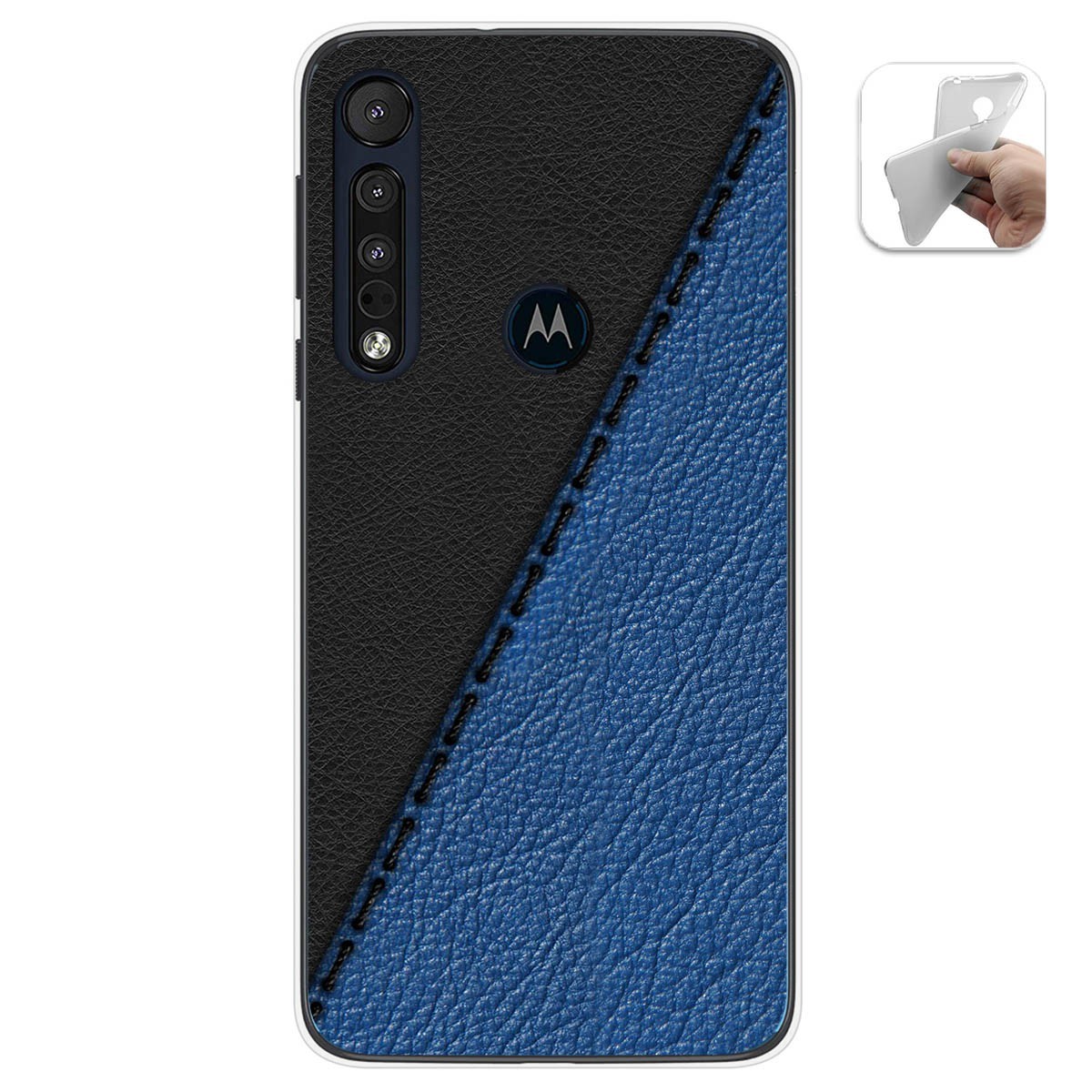 Funda Gel Tpu para Motorola One Macro diseño Cuero 02 Dibujos