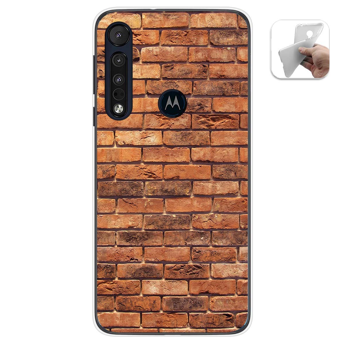 Funda Gel Tpu para Motorola One Macro diseño Ladrillo 04 Dibujos