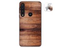 Funda Gel Tpu para Motorola One Macro diseño Madera 02 Dibujos