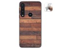 Funda Gel Tpu para Motorola One Macro diseño Madera 03 Dibujos