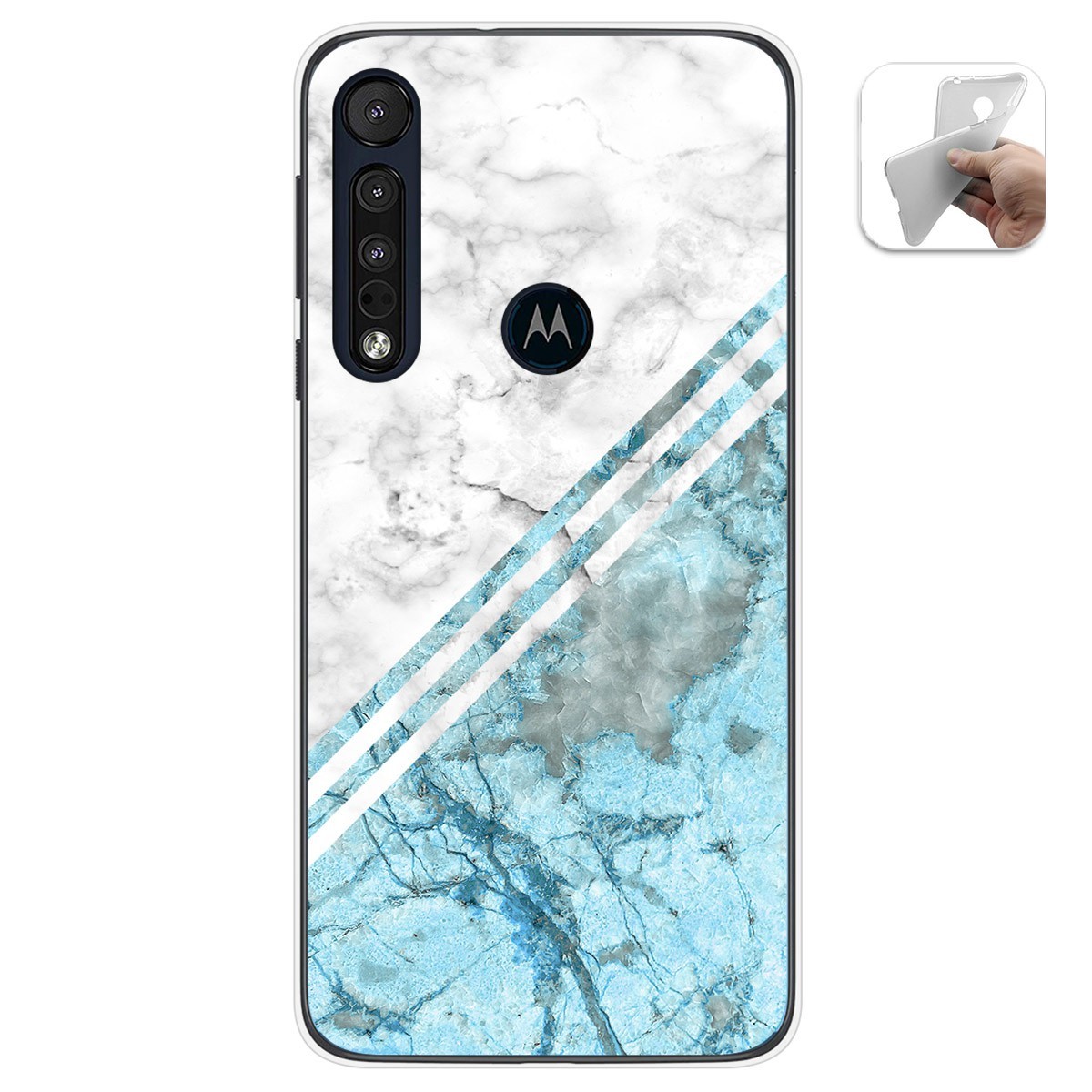 Funda Gel Tpu para Motorola One Macro diseño Mármol 02 Dibujos