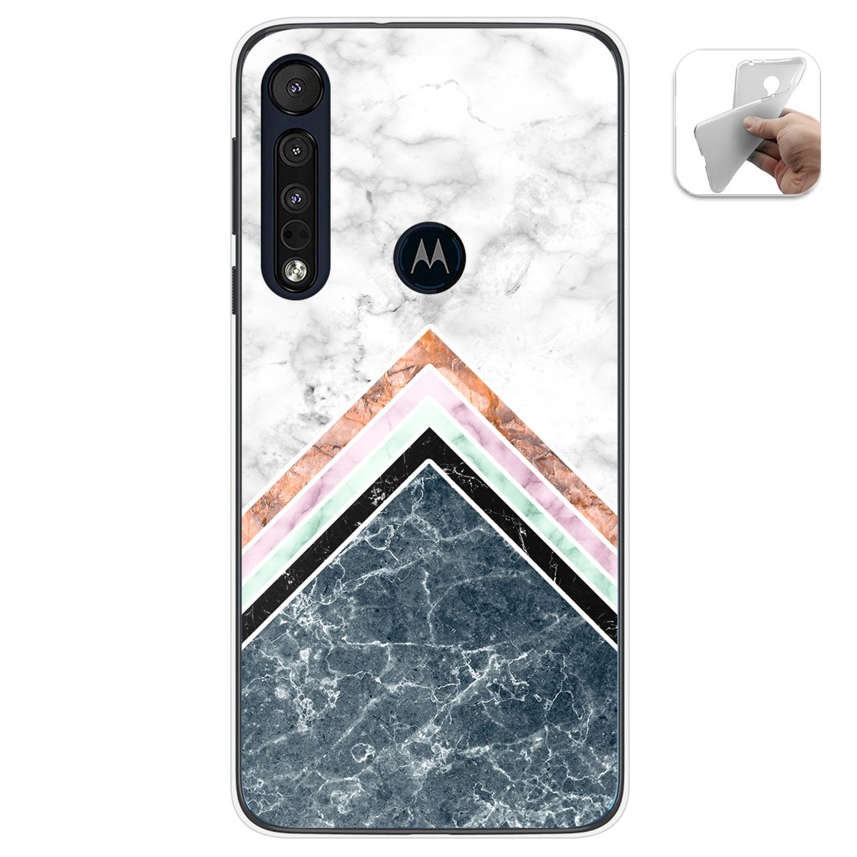 Funda Gel Tpu para Motorola One Macro diseño Mármol 05 Dibujos