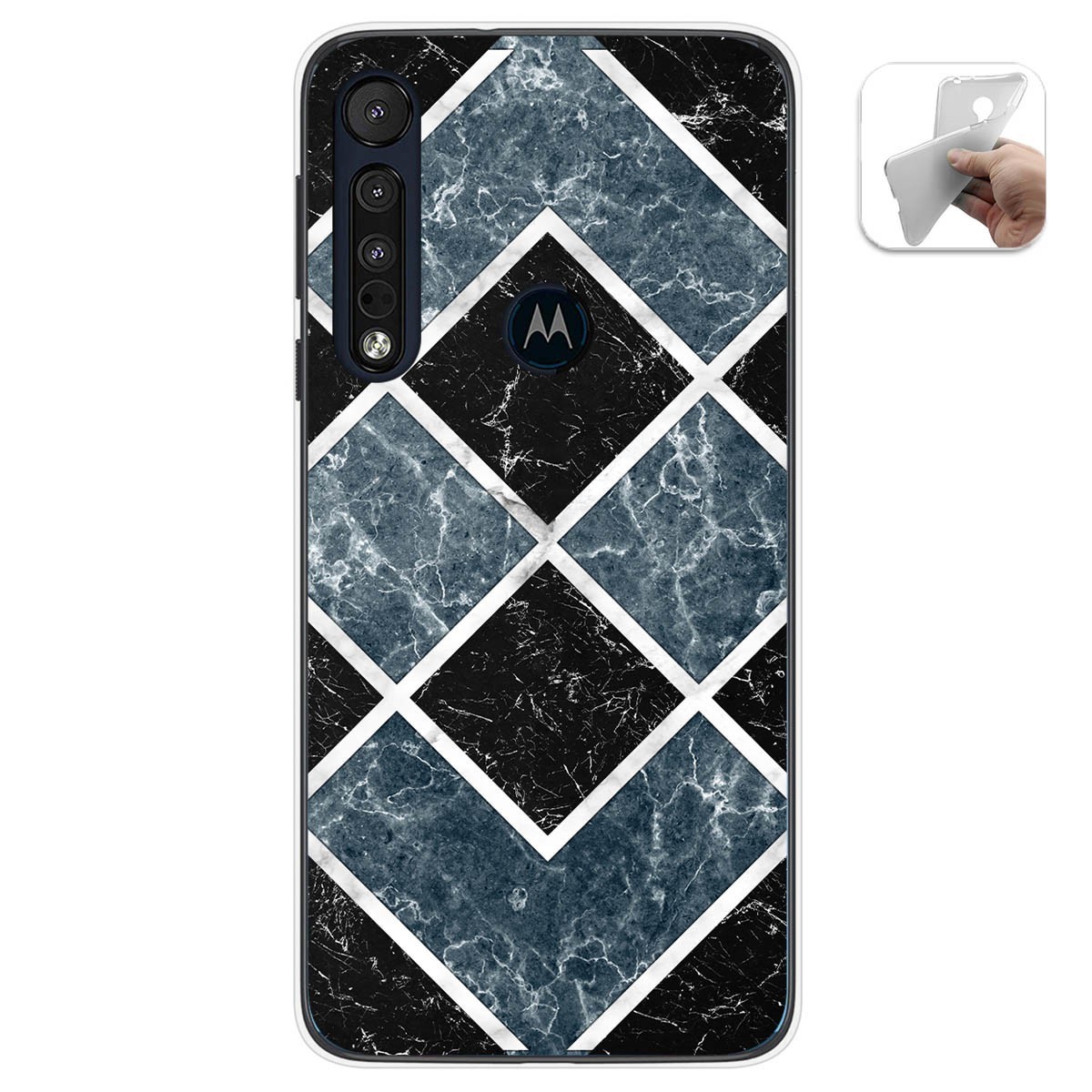 Funda Gel Tpu para Motorola One Macro diseño Mármol 06 Dibujos