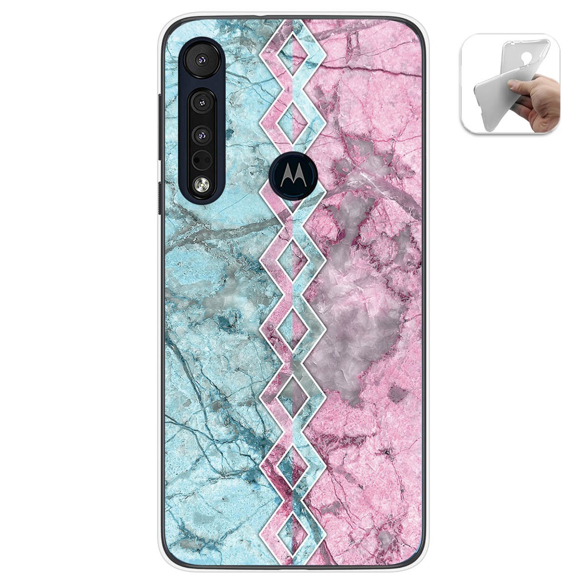 Funda Gel Tpu para Motorola One Macro diseño Mármol 08 Dibujos