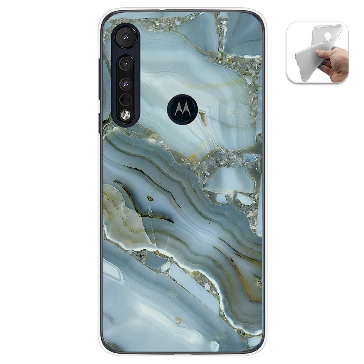 Funda Gel Tpu para Motorola One Macro diseño Mármol 09 Dibujos