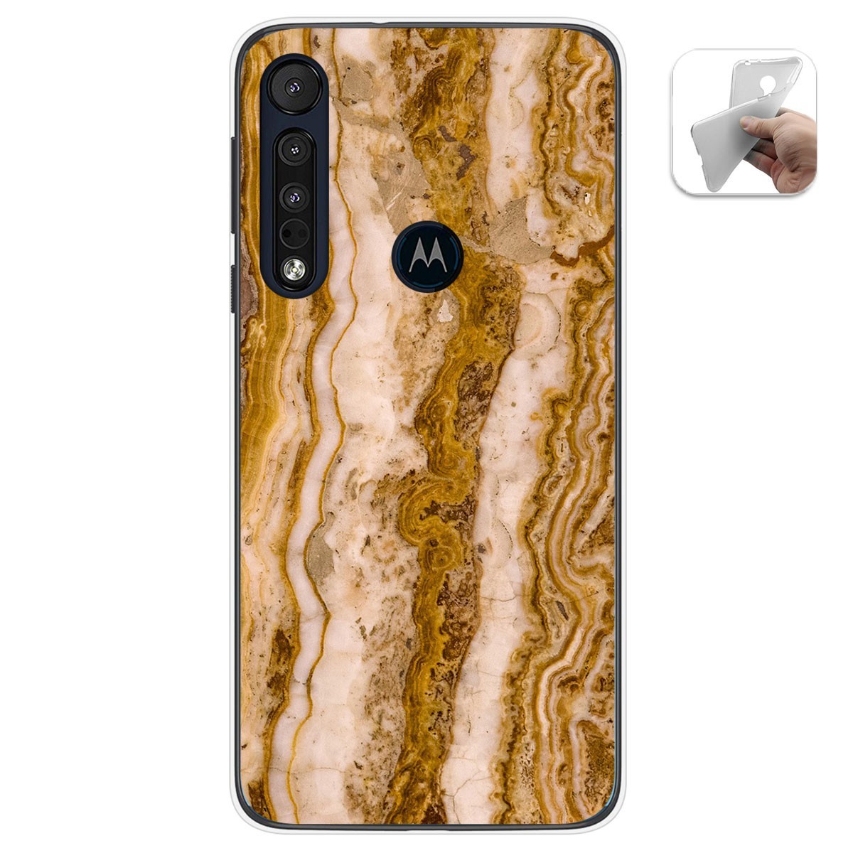 Funda Gel Tpu para Motorola One Macro diseño Mármol 10 Dibujos