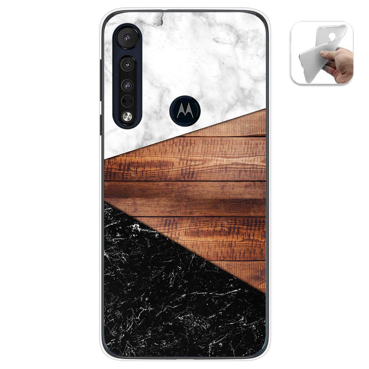 Funda Gel Tpu para Motorola One Macro diseño Mármol 11 Dibujos