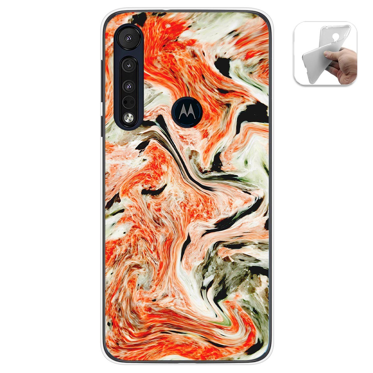 Funda Gel Tpu para Motorola One Macro diseño Mármol 12 Dibujos