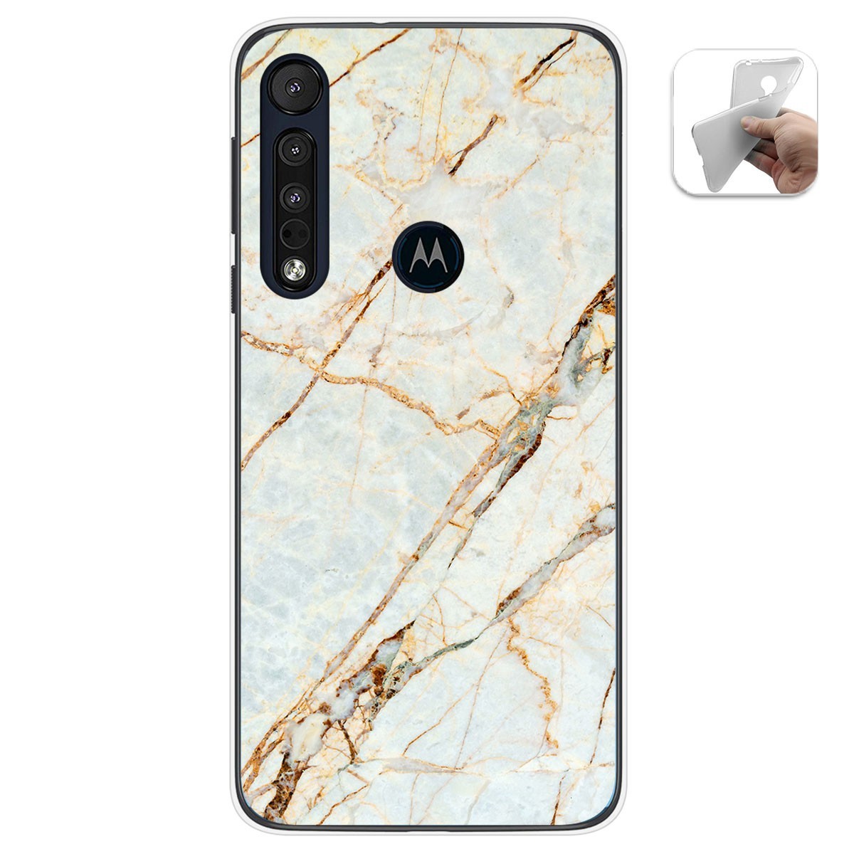 Funda Gel Tpu para Motorola One Macro diseño Mármol 13 Dibujos