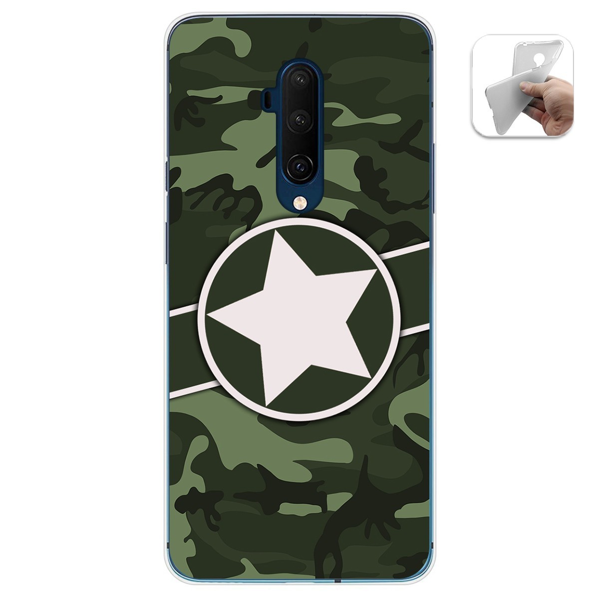 Funda Gel Tpu para Oneplus 7T Pro diseño Camuflaje 01 Dibujos