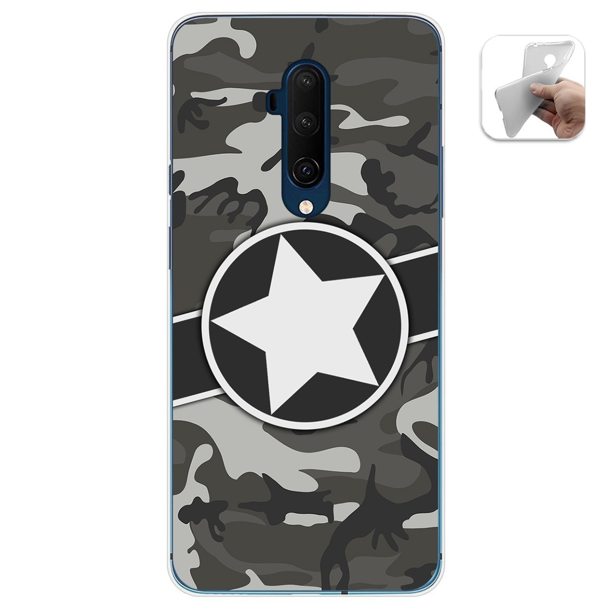 Funda Gel Tpu para Oneplus 7T Pro diseño Camuflaje 02 Dibujos