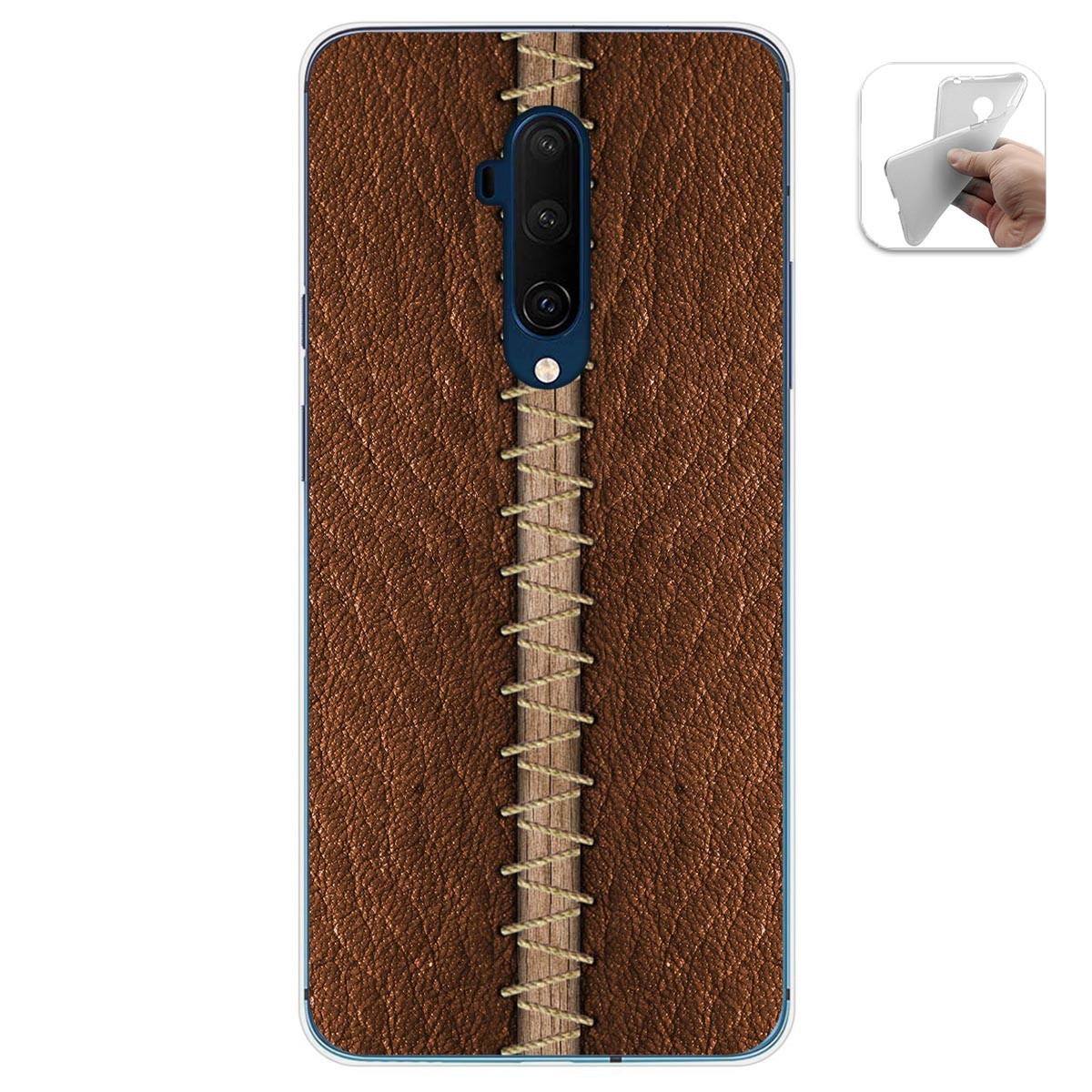 Funda Gel Tpu para Oneplus 7T Pro diseño Cuero 01 Dibujos