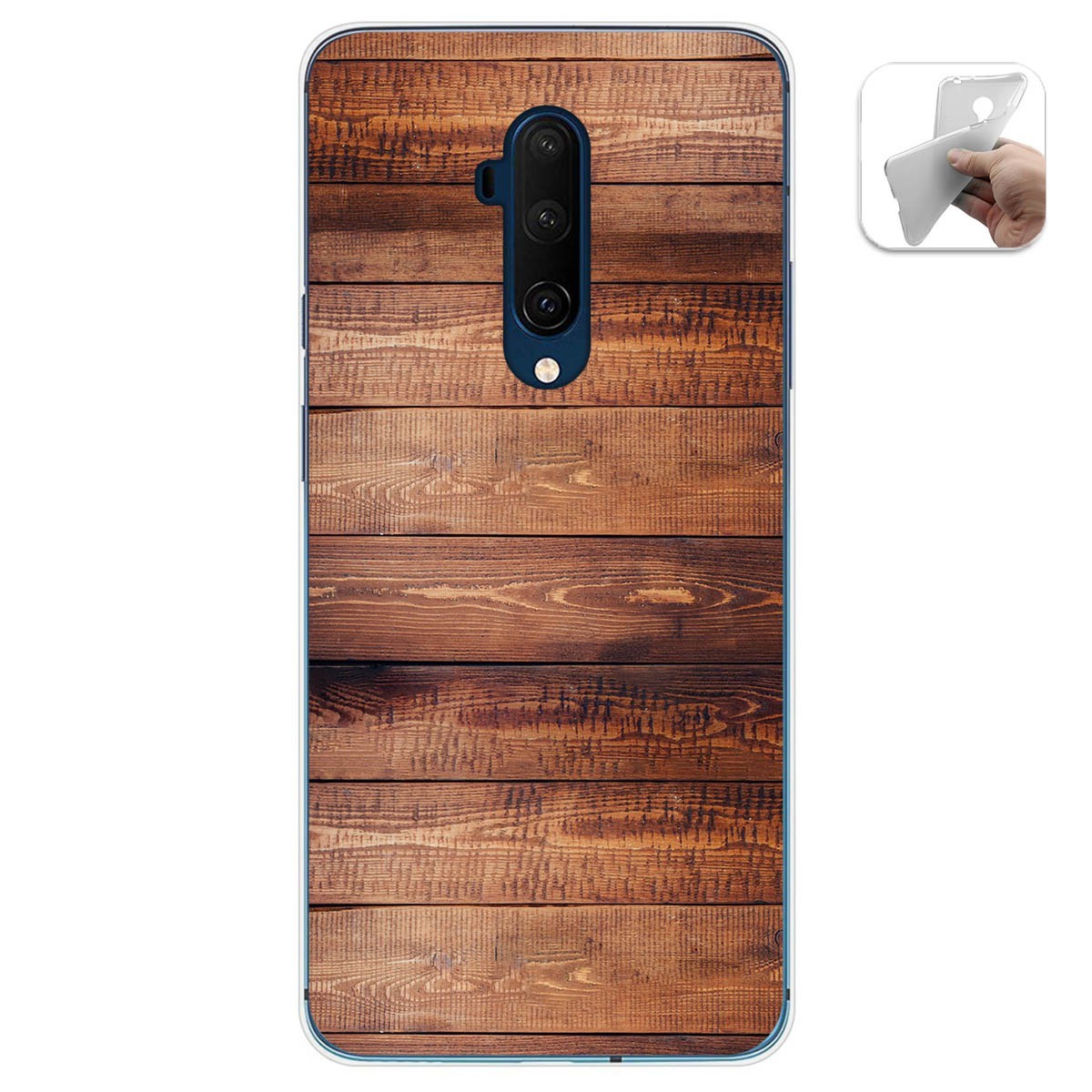 Funda Gel Tpu para Oneplus 7T Pro diseño Madera 02 Dibujos