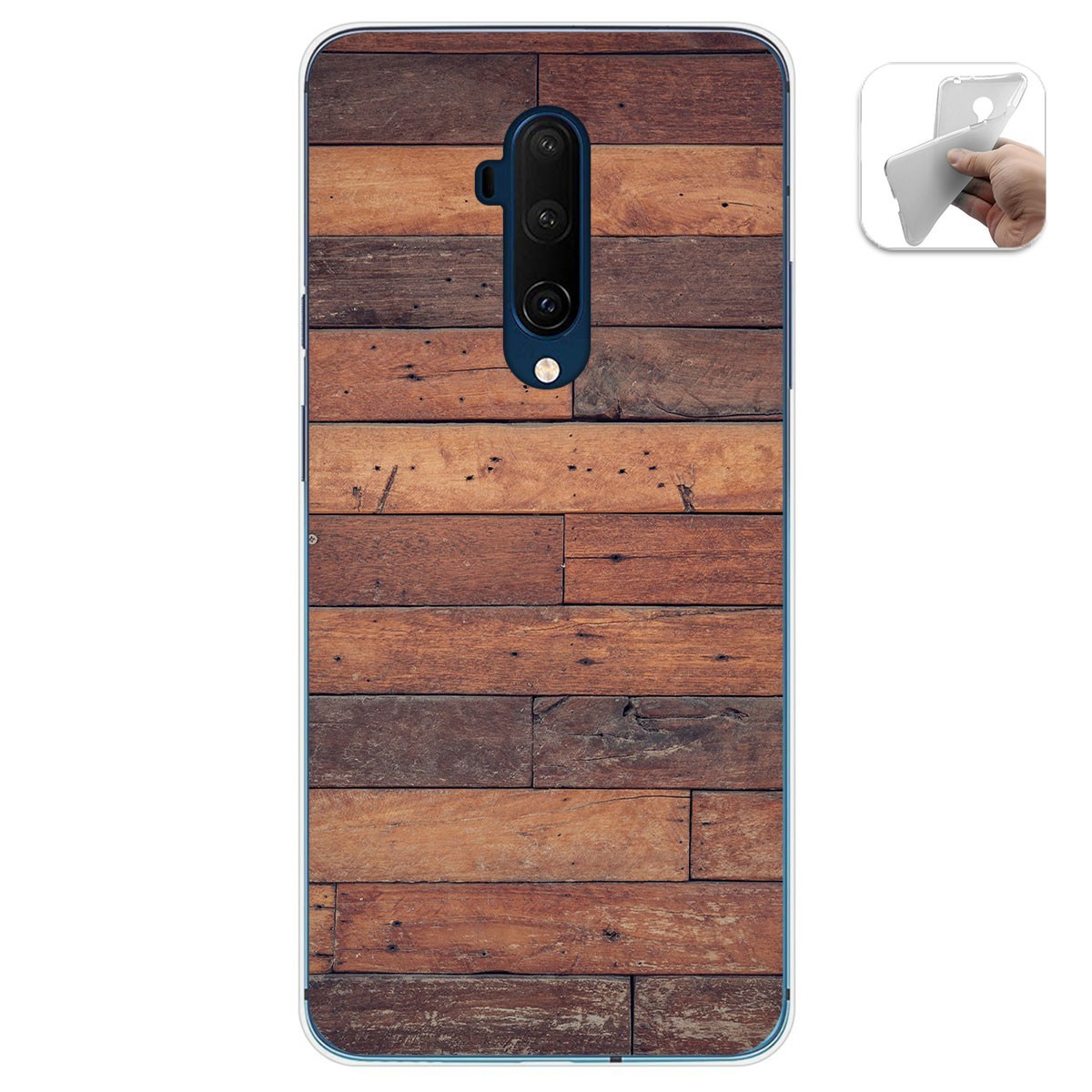 Funda Gel Tpu para Oneplus 7T Pro diseño Madera 03 Dibujos