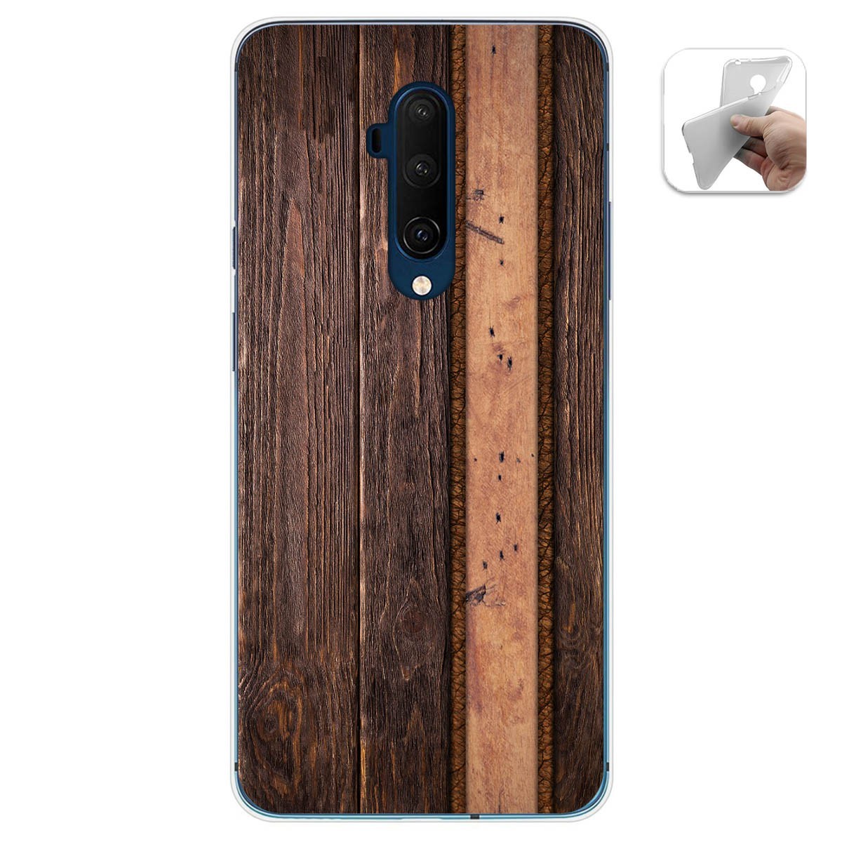 Funda Gel Tpu para Oneplus 7T Pro diseño Madera 05 Dibujos