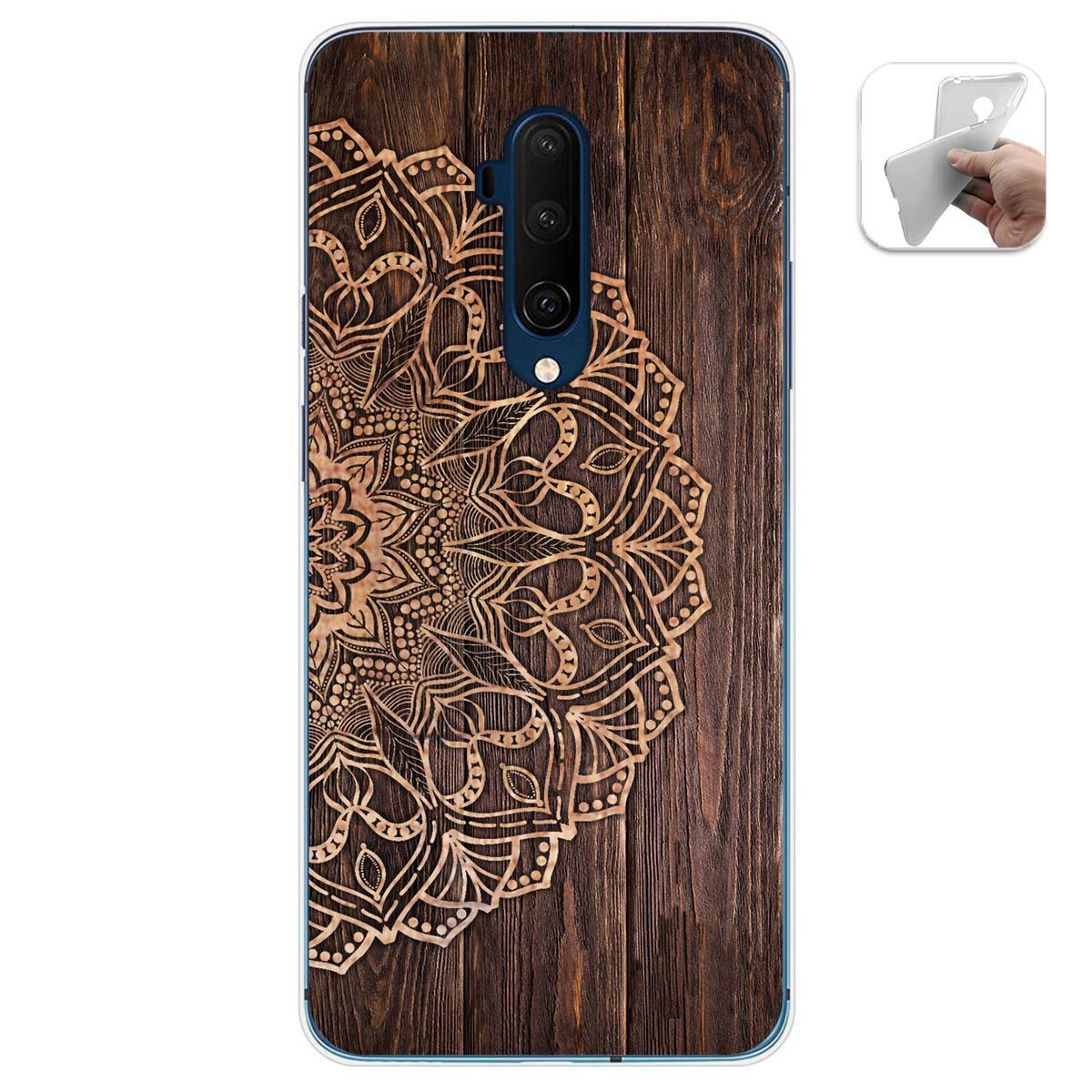 Funda Gel Tpu para Oneplus 7T Pro diseño Madera 06 Dibujos