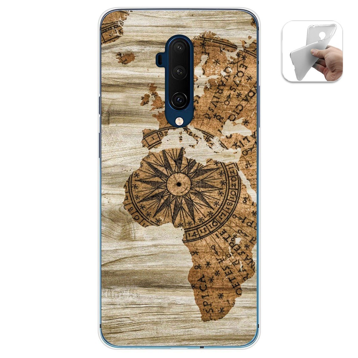 Funda Gel Tpu para Oneplus 7T Pro diseño Madera 07 Dibujos