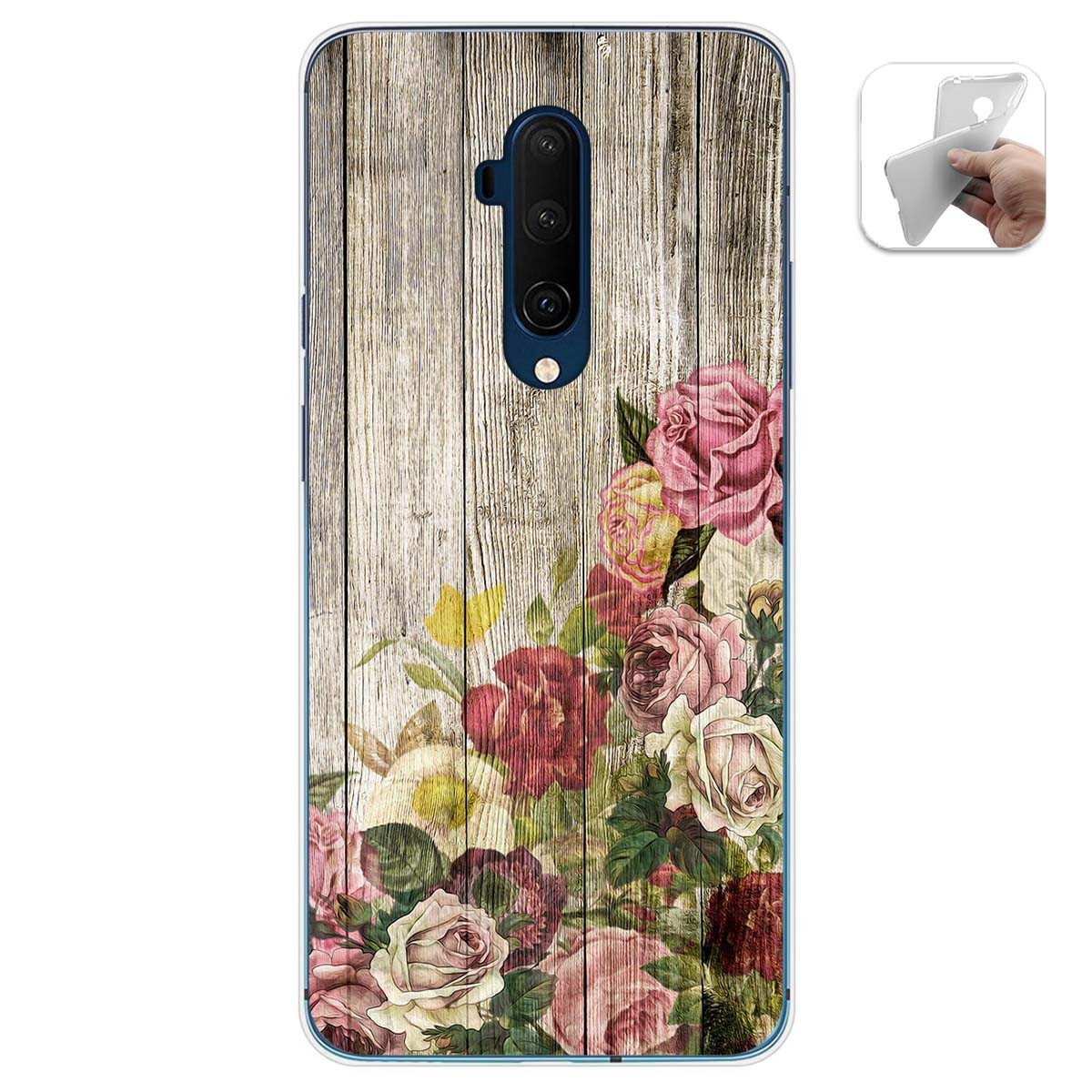 Funda Gel Tpu para Oneplus 7T Pro diseño Madera 08 Dibujos