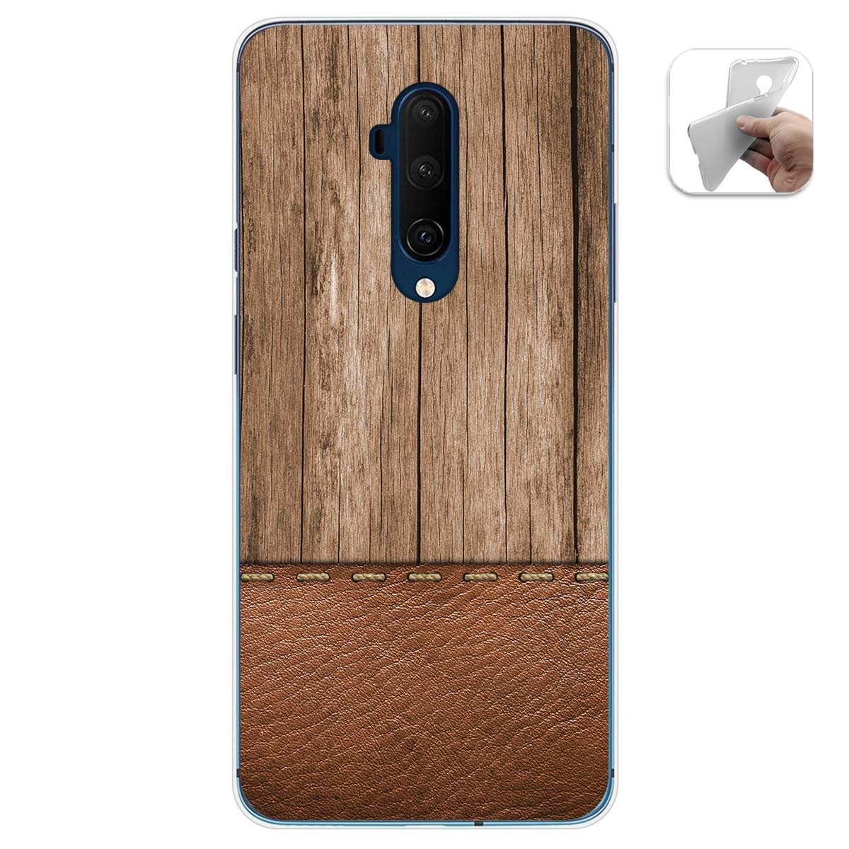 Funda Gel Tpu para Oneplus 7T Pro diseño Madera 09 Dibujos