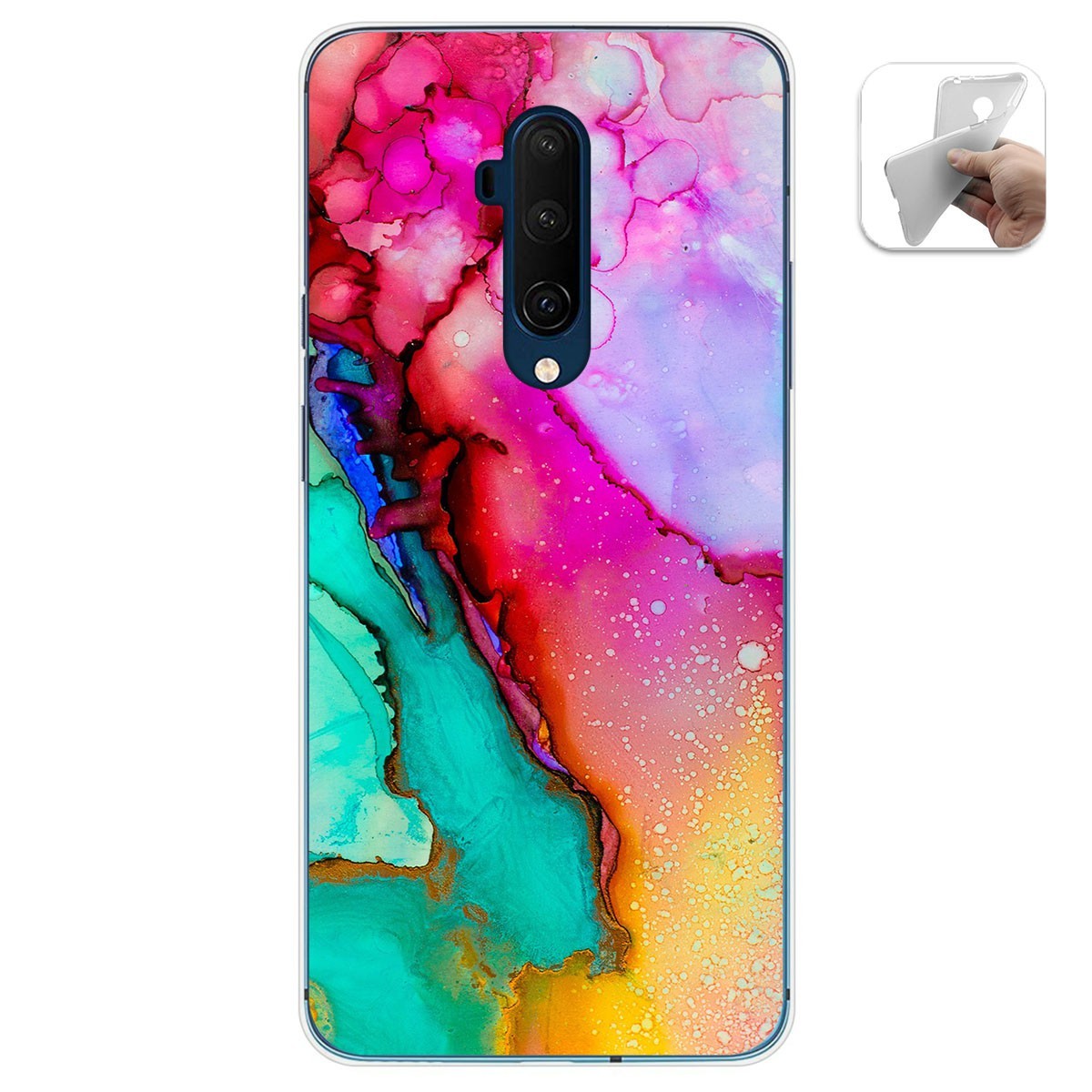 Funda Gel Tpu para Oneplus 7T Pro diseño Mármol 15 Dibujos