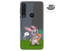 Funda Gel Transparente para Motorola One Macro diseño Conejo Dibujos