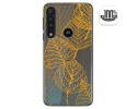 Funda Gel Transparente para Motorola One Macro diseño Hojas Dibujos