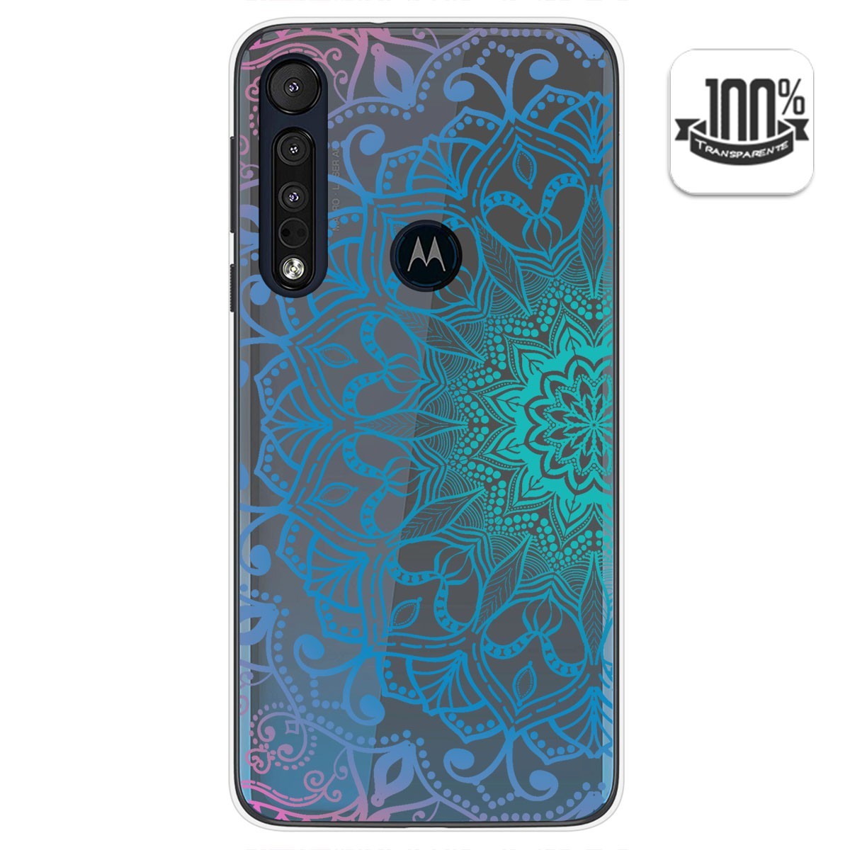 Funda Gel Transparente para Motorola One Macro diseño Mandala Dibujos