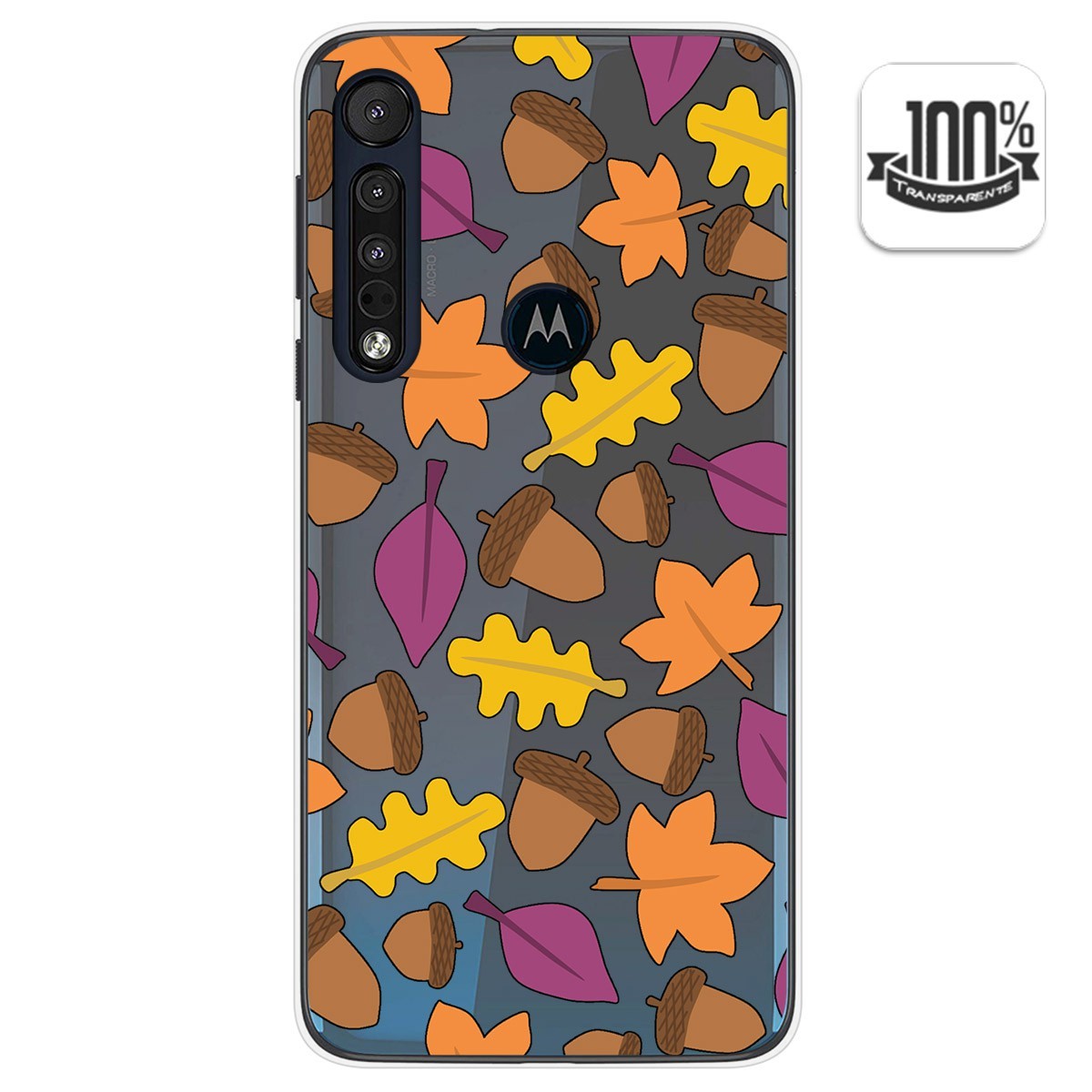 Funda Gel Transparente para Motorola One Macro diseño Otoño Dibujos