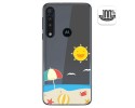 Funda Gel Transparente para Motorola One Macro diseño Playa Dibujos