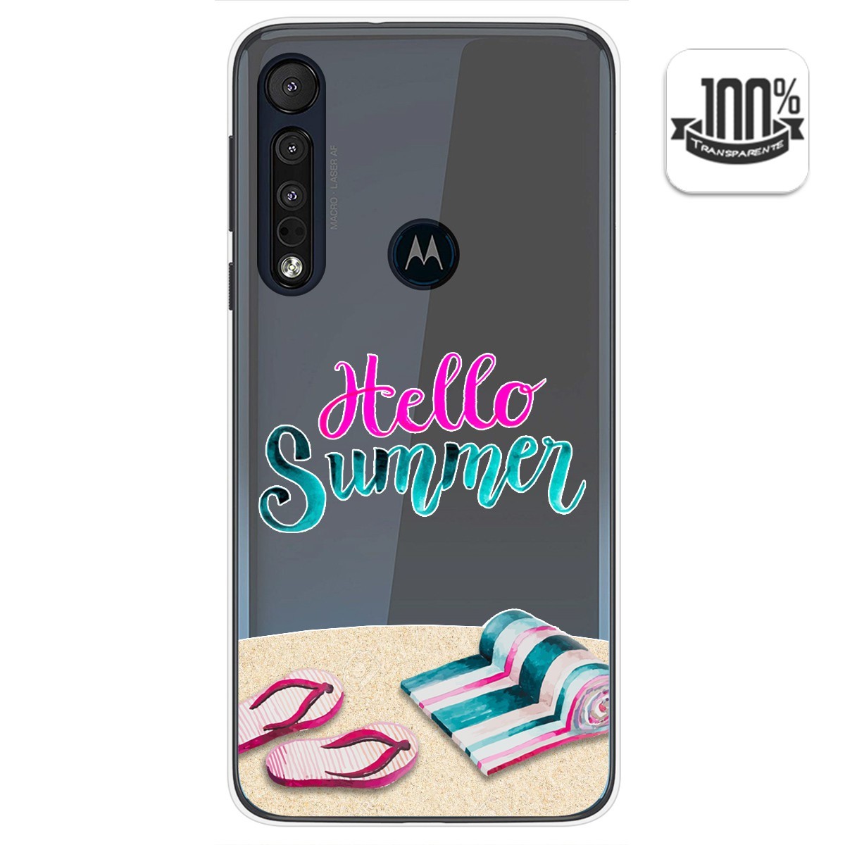 Funda Gel Transparente para Motorola One Macro diseño Summer Dibujos