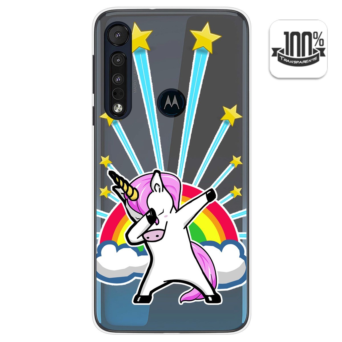 Funda Gel Transparente para Motorola One Macro diseño Unicornio Dibujos