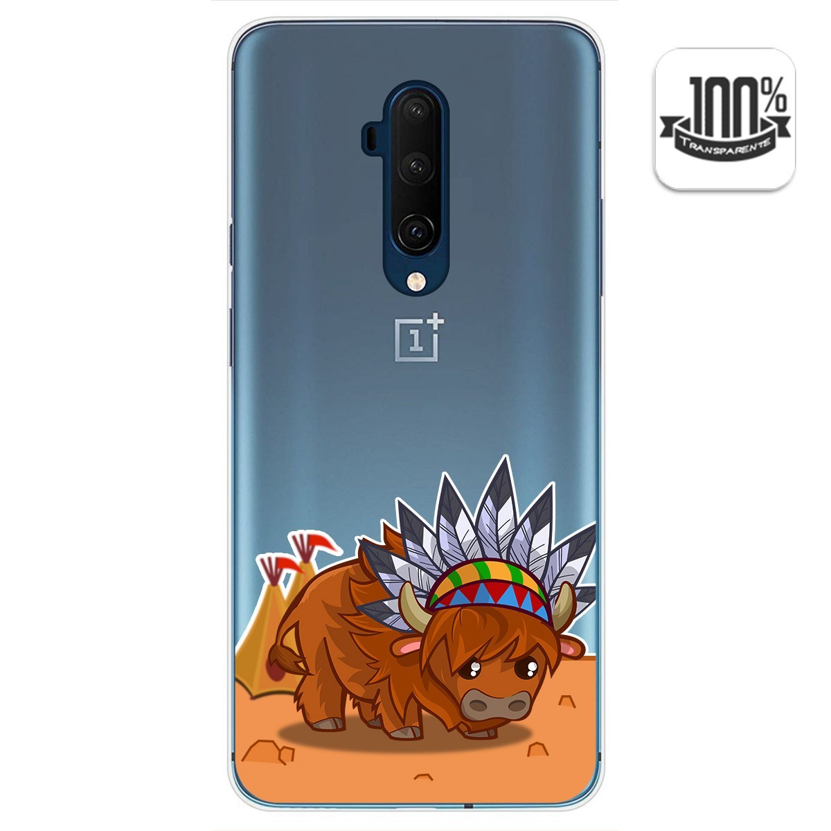 Funda Gel Transparente para Oneplus 7T Pro diseño Bufalo Dibujos