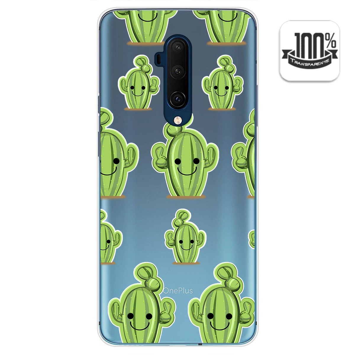 Funda Gel Transparente para Oneplus 7T Pro diseño Cactus Dibujos