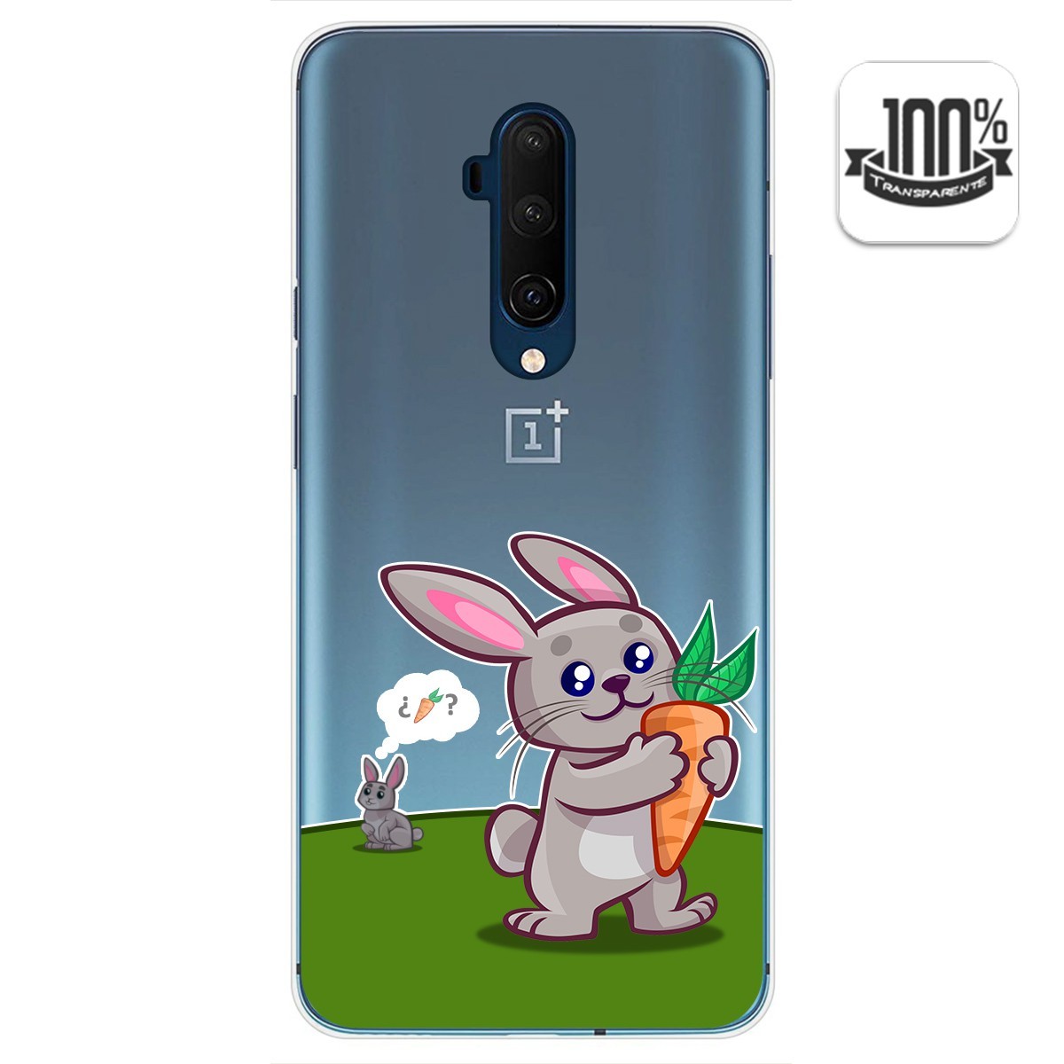 Funda Gel Transparente para Oneplus 7T Pro diseño Conejo Dibujos