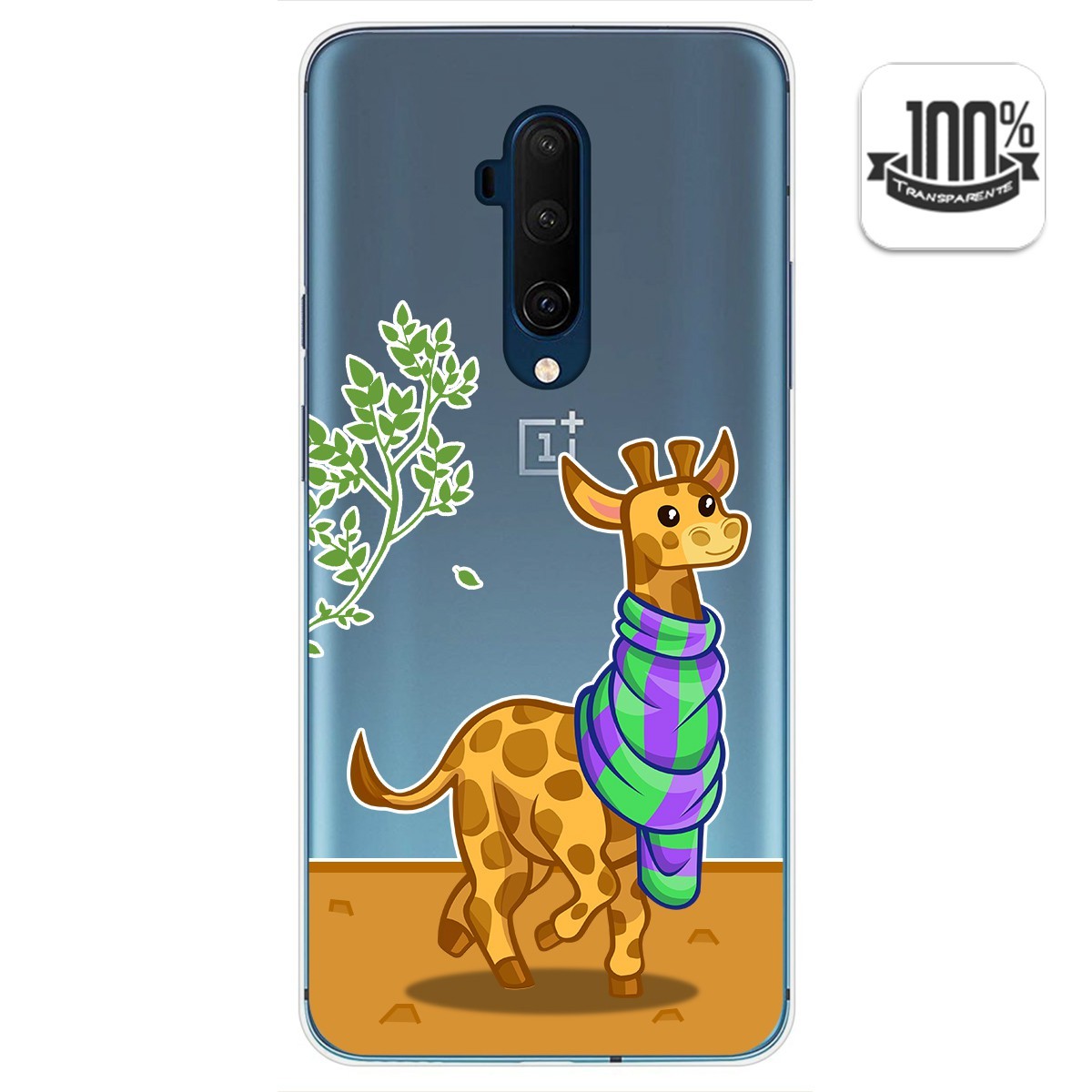 Funda Gel Transparente para Oneplus 7T Pro diseño Jirafa Dibujos